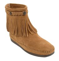 High Top Back Zip Boot taupe
